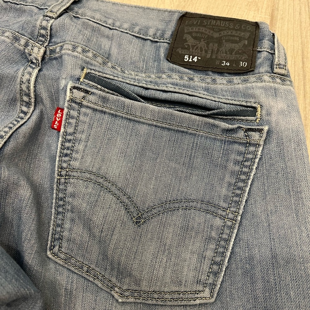 LEVIS Men Jeans 514 Straight Light Wash 34x30 - Picture 8 of 8